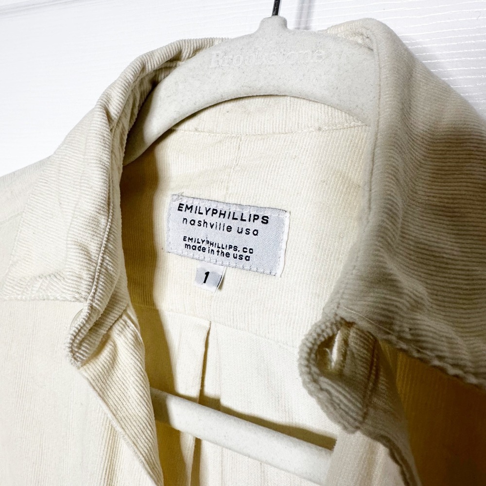 EMILY PHILLIPS‎ USA Cream Long Sleeve Button Down Shirt Dress Maxi Size 1 XXS - Picture 4 of 6